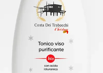 Flacone di tonico viso delicato, rinfrescante e riequilibrante